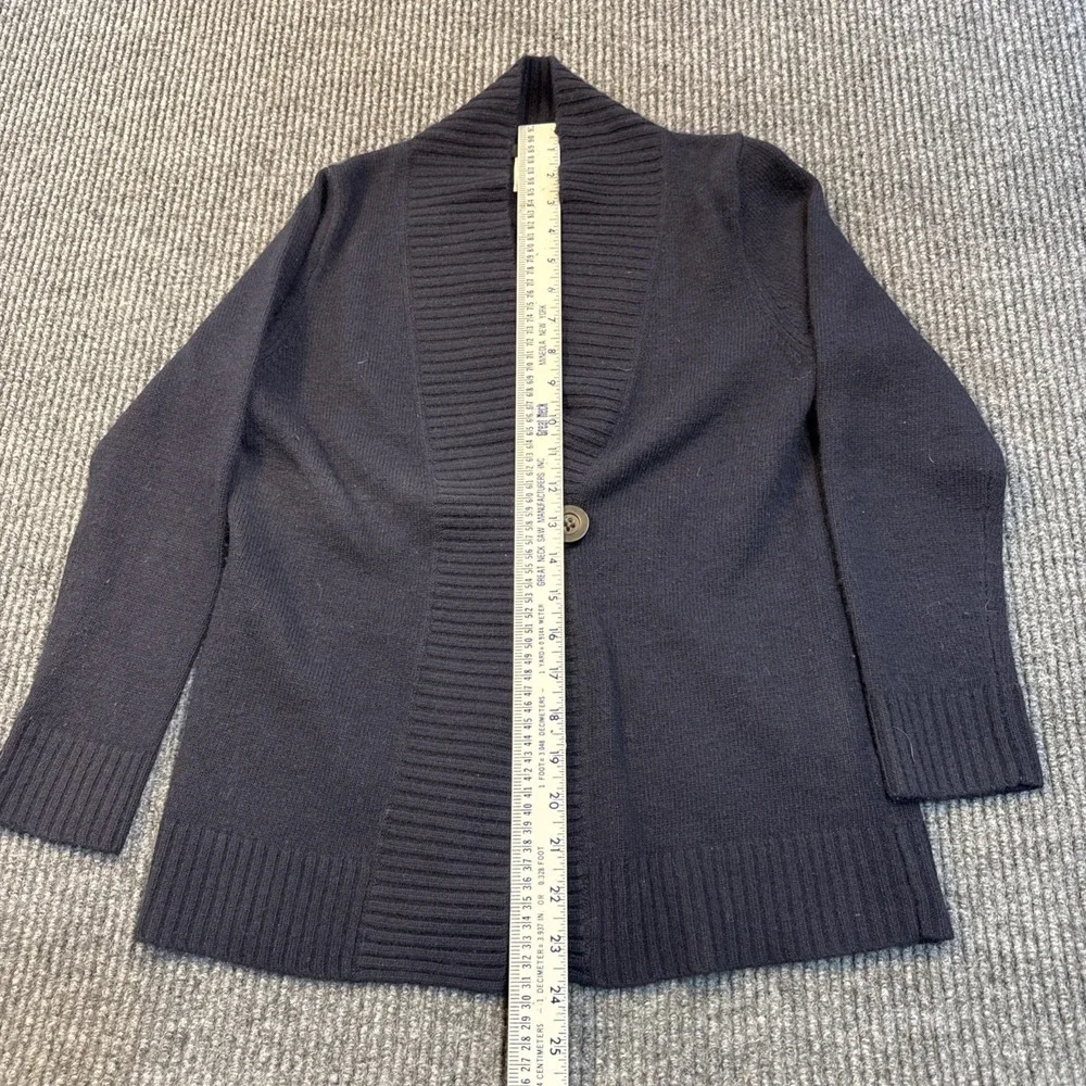 J. Crew Navy Cashmere Blend Cardigan Shawl Collar Sweater Cozy Warm Size Small